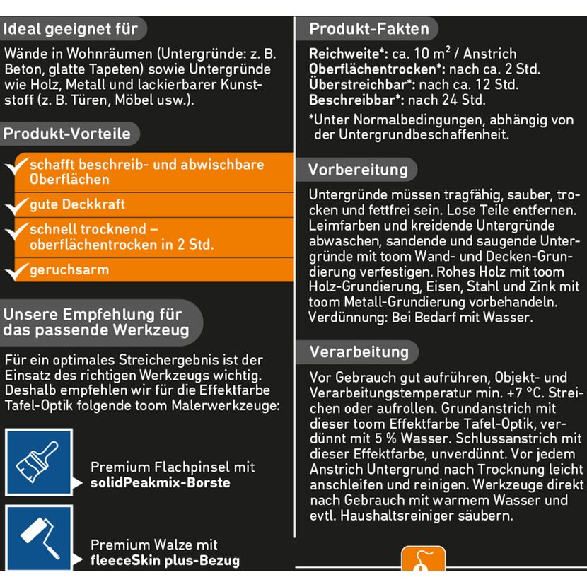toom Effektfarbe Tafel-Optik, dunkelgrau